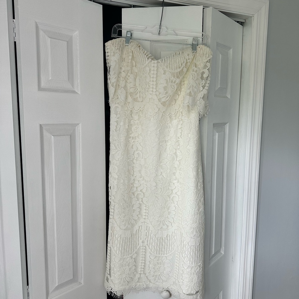 Lulu's Cream Sheath Midi Dress Scoop Neck Sleeveless